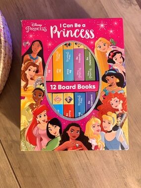 Disney Princess 12 Board Books Box Set - Pink, Purple, Blue, Yellow